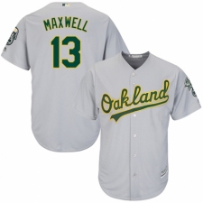Youth Majestic Oakland Athletics #13 Bruce Maxwell Replica Grey Road Cool Base MLB Jersey