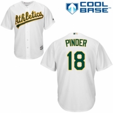 Men's Majestic Oakland Athletics #18 Chad Pinder Replica White Home Cool Base MLB Jersey