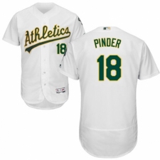 Men's Majestic Oakland Athletics #18 Chad Pinder White Home Flex Base Authentic Collection MLB Jersey