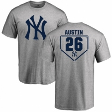 MLB Nike New York Yankees #26 Tyler Austin Gray Name & Number T-Shirt