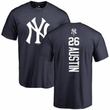 MLB Nike New York Yankees #26 Tyler Austin Navy Blue Backer T-Shirt