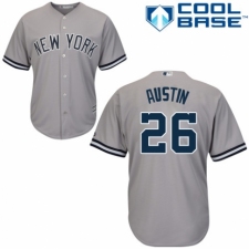 Men's Majestic New York Yankees #26 Tyler Austin Replica Grey Road MLB Jersey