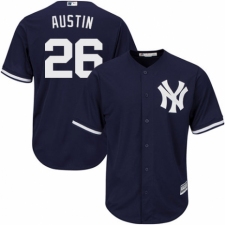 Youth Majestic New York Yankees #26 Tyler Austin Authentic Navy Blue Alternate MLB Jersey