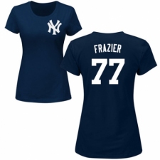 MLB Women's Nike New York Yankees #77 Clint Frazier Navy Blue Name & Number T-Shirt
