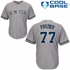 Men's Majestic New York Yankees #77 Clint Frazier Replica Grey Road MLB Jersey