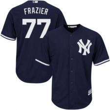 Men's Majestic New York Yankees #77 Clint Frazier Replica Navy Blue Alternate MLB Jersey