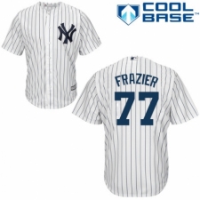 Men's Majestic New York Yankees #77 Clint Frazier Replica White Home MLB Jersey