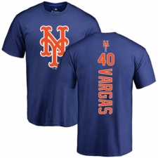 MLB Nike New York Mets #40 Jason Vargas Royal Blue Backer T-Shirt