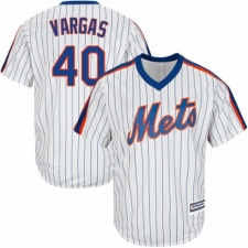 Men's Majestic New York Mets #40 Jason Vargas Replica White Alternate Cool Base MLB Jersey