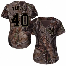 Women's Majestic New York Mets #40 Jason Vargas Authentic Camo Realtree Collection Flex Base MLB Jersey