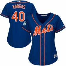Women's Majestic New York Mets #40 Jason Vargas Authentic Royal Blue Alternate Home Cool Base MLB Jersey