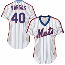 Women's Majestic New York Mets #40 Jason Vargas Authentic White Alternate Cool Base MLB Jersey