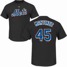 MLB Nike New York Mets #45 Pedro Martinez Black Name & Number T-Shirt
