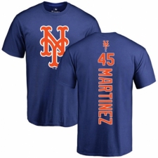 MLB Nike New York Mets #45 Pedro Martinez Royal Blue Backer T-Shirt