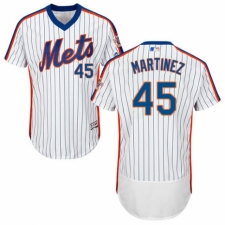 Men's Majestic New York Mets #45 Pedro Martinez White Alternate Flex Base Authentic Collection MLB Jersey