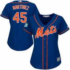 Women's Majestic New York Mets #45 Pedro Martinez Authentic Royal Blue Alternate Home Cool Base MLB Jersey