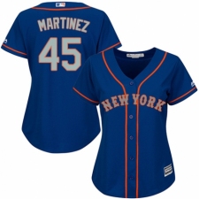 Women's Majestic New York Mets #45 Pedro Martinez Authentic Royal Blue Alternate Road Cool Base MLB Jersey