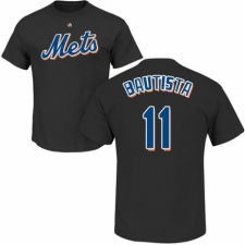 MLB Nike New York Mets #11 Jose Bautista Black Name & Number T-Shirt