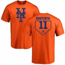 MLB Nike New York Mets #11 Jose Bautista Orange RBI T-Shirt