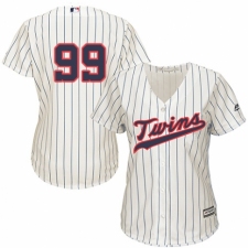 Women's Majestic Minnesota Twins #99 Logan Morrison Authentic Cream Alternate Cool Base MLB Jersey