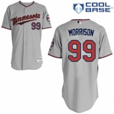 Youth Majestic Minnesota Twins #99 Logan Morrison Authentic Grey Road Cool Base MLB Jersey