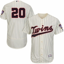 Men's Majestic Minnesota Twins #20 Eddie Rosario Authentic Cream Alternate Flex Base Authentic Collection MLB Jersey