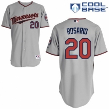 Men's Majestic Minnesota Twins #20 Eddie Rosario Replica Grey Road Cool Base MLB Jersey