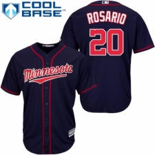 Youth Majestic Minnesota Twins #20 Eddie Rosario Authentic Navy Blue Alternate Road Cool Base MLB Jersey