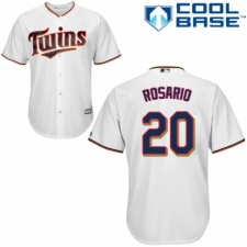Youth Majestic Minnesota Twins #20 Eddie Rosario Authentic White Home Cool Base MLB Jersey