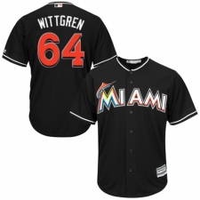 Men's Majestic Miami Marlins #64 Nick Wittgren Replica Black Alternate 2 Cool Base MLB Jersey