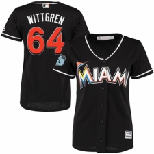 Women's Majestic Miami Marlins #64 Nick Wittgren Authentic Black Alternate 2 Cool Base MLB Jersey