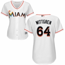 Women's Majestic Miami Marlins #64 Nick Wittgren Authentic White Home Cool Base MLB Jersey