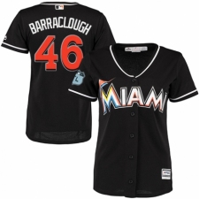 Women's Majestic Miami Marlins #46 Kyle Barraclough Authentic Black Alternate 2 Cool Base MLB Jersey