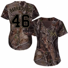 Women's Majestic Miami Marlins #46 Kyle Barraclough Authentic Camo Realtree Collection Flex Base MLB Jersey