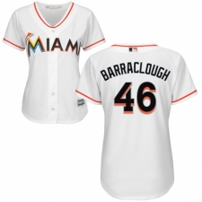 Women's Majestic Miami Marlins #46 Kyle Barraclough Authentic White Home Cool Base MLB Jersey