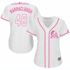 Women's Majestic Miami Marlins #46 Kyle Barraclough Replica White Fashion Cool Base MLB Jersey