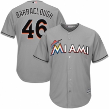 Youth Majestic Miami Marlins #46 Kyle Barraclough Replica Grey Road Cool Base MLB Jersey