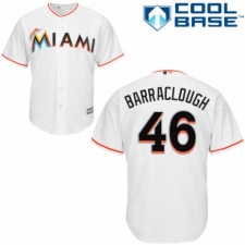 Youth Majestic Miami Marlins #46 Kyle Barraclough Replica White Home Cool Base MLB Jersey