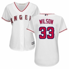 Women's Majestic Los Angeles Angels of Anaheim #33 CJ Wilson Replica White Home Cool Base MLB Jersey