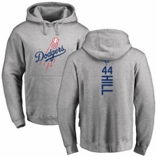 MLB Nike Los Angeles Dodgers #44 Rich Hill Ash Backer Pullover Hoodie