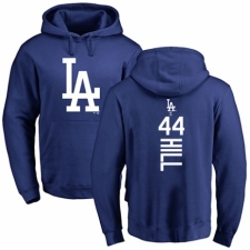 MLB Nike Los Angeles Dodgers #44 Rich Hill Royal Blue Backer Pullover Hoodie