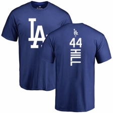 MLB Nike Los Angeles Dodgers #44 Rich Hill Royal Blue Backer T-Shirt