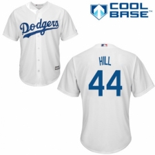 Men's Majestic Los Angeles Dodgers #44 Rich Hill Replica White Home Cool Base MLB Jersey
