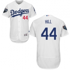 Men's Majestic Los Angeles Dodgers #44 Rich Hill White Home Flex Base Authentic Collection 2018 World Series MLB Jersey