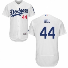 Men's Majestic Los Angeles Dodgers #44 Rich Hill White Home Flex Base Authentic Collection MLB Jersey