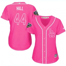 Women's Majestic Los Angeles Dodgers #44 Rich Hill Authentic Pink Fashion Cool Base 2018 World Series MLB Jersey