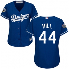 Women's Majestic Los Angeles Dodgers #44 Rich Hill Authentic Royal Blue Alternate Cool Base 2018 World Series MLB Jersey