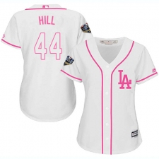 Women's Majestic Los Angeles Dodgers #44 Rich Hill Authentic White Fashion Cool Base 2018 World Series MLB Jersey