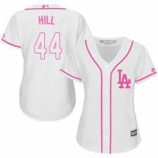 Women's Majestic Los Angeles Dodgers #44 Rich Hill Authentic White Fashion Cool Base MLB Jersey
