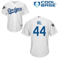 Youth Majestic Los Angeles Dodgers #44 Rich Hill Authentic White Home Cool Base 2018 World Series MLB Jersey